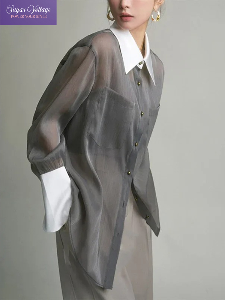 Luxury Lifestyle Women - Camisa francesa de lujo Vintage de