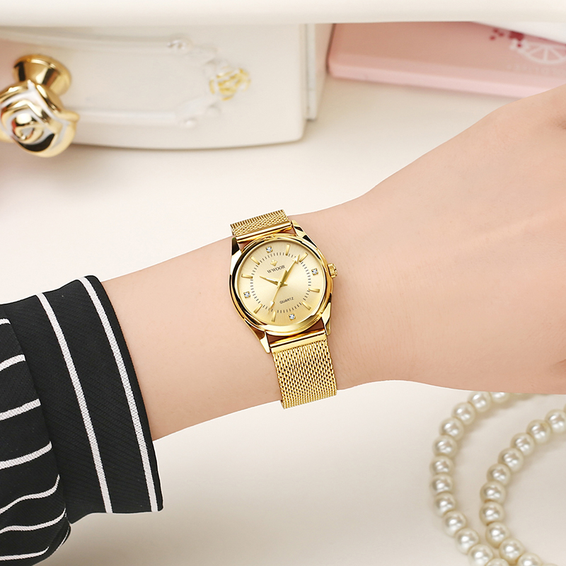 WWOOR, reloj dorado de marca d - Luxury Lifestyle Women reseña y precio